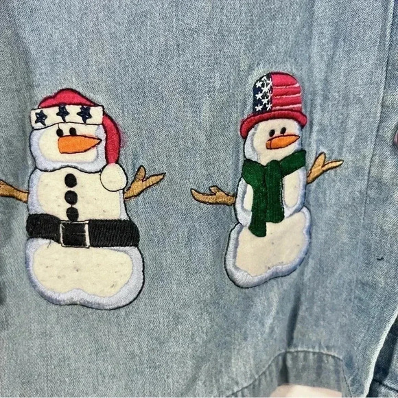Austin Americana Snowmen Button Up Shirt - Picture 5 of 7